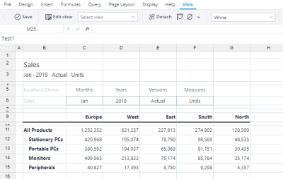 New view spreadsheet